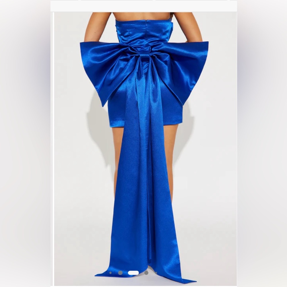 Fashion Nova Indigo Glow Satin Mini Dress - Royal